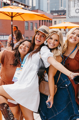 Women taking selfie