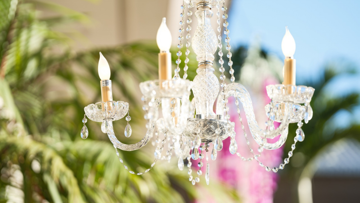 Chandelier hanging outdoors