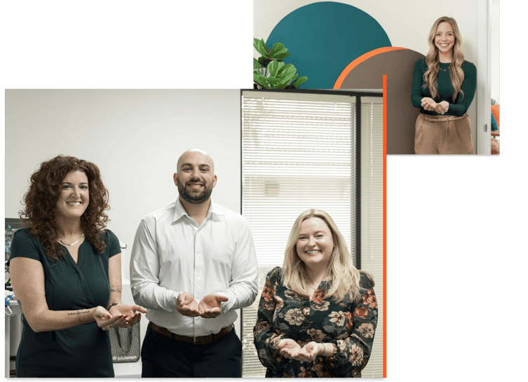 Collage of women symbolizing the idea of Give to gain.