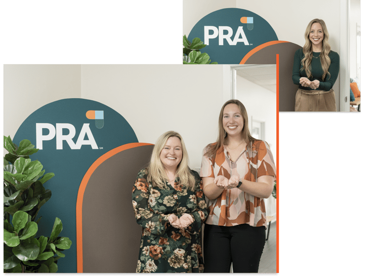Collage of women standing in front of a PRA backdrop, symbolizing the idea of Give to gain.