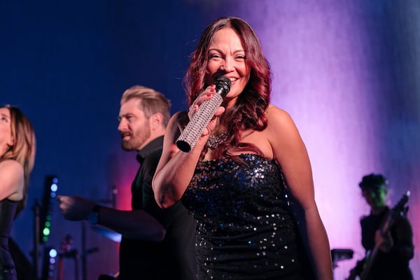 Female singer performing on stage