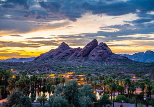 Phoenix mountains in sunset