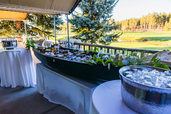Refreshment station with lakefront views. 