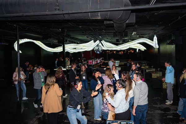 Guests gathering in a nightlife venue.