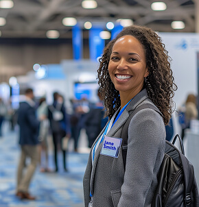 woman in convention