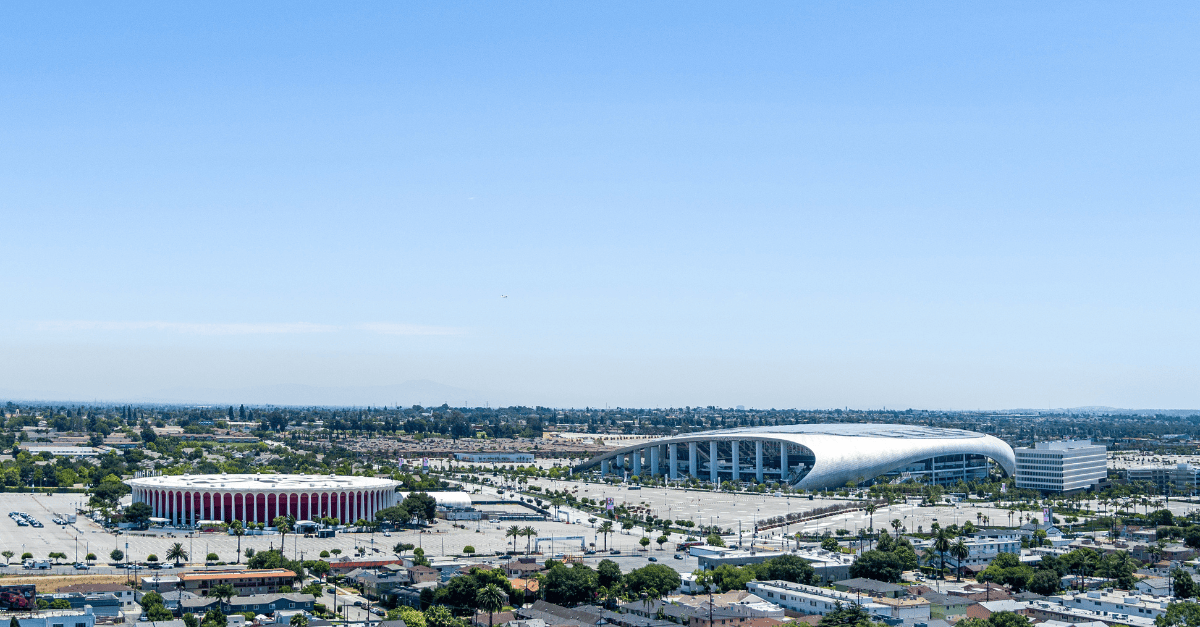 SoFi Stadium and the Kia Forum in Inglewood.