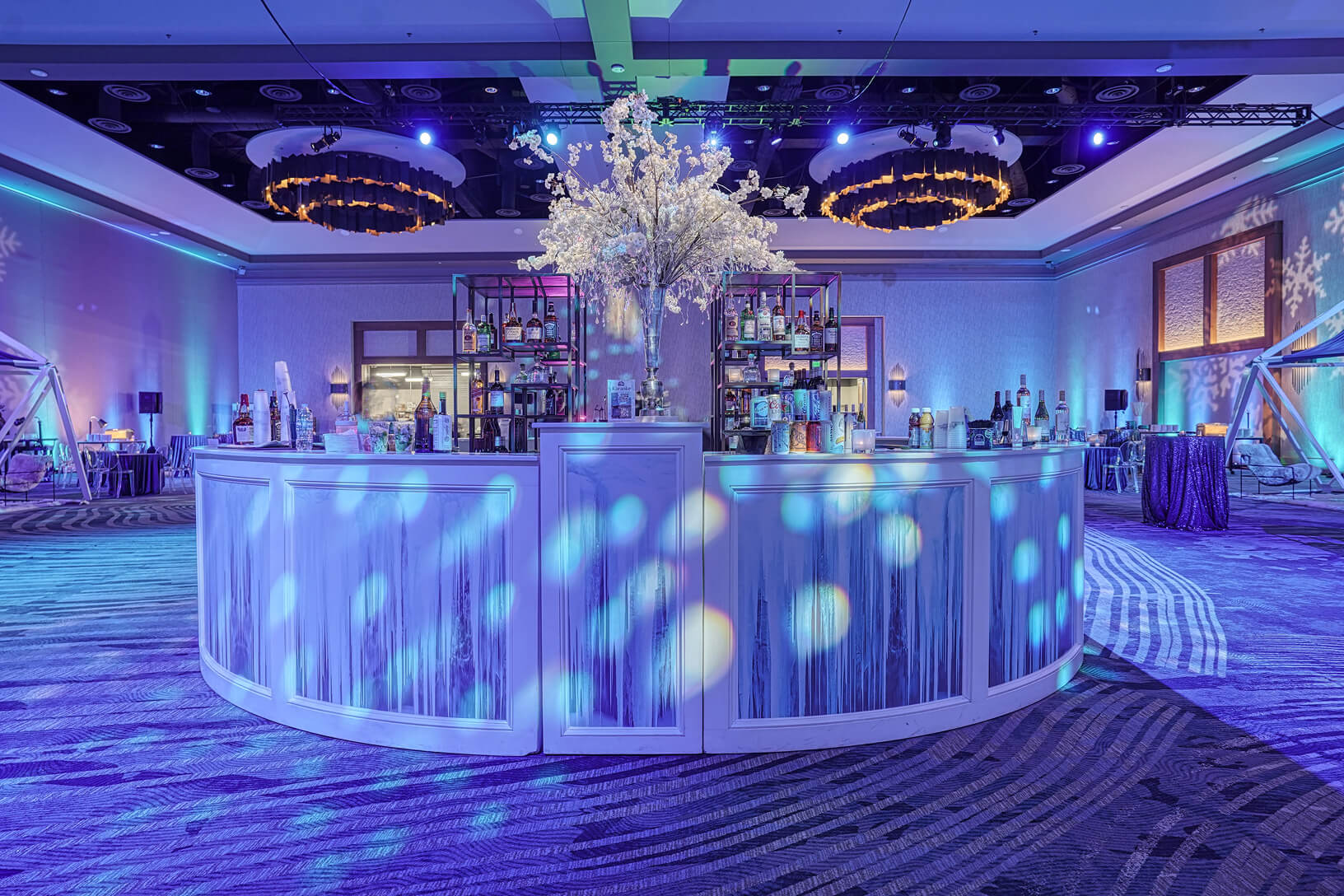 Circular bar with glowing panels